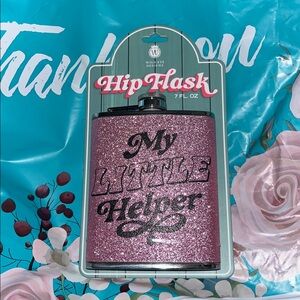 New Pink Glitter Hip Flask